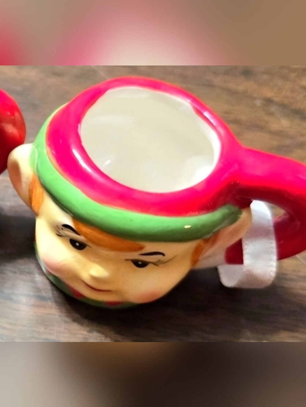 Vintage Mr. Christmas mini elf mug 2 inch approx.